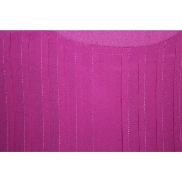 LAUREN‎ RALPH LAUREN Sleeveless Dress w/Piano Pleats Size 14 Dark Pink Lined EUC - Picture 4 of 13